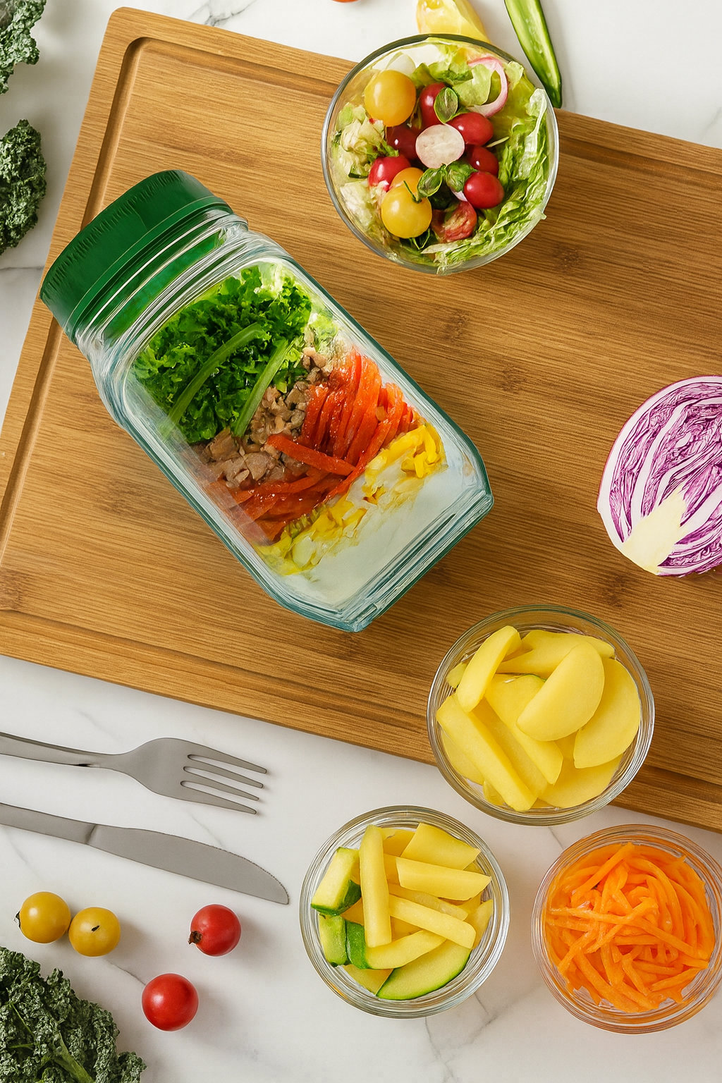 Frasco de Salada Mason – Armazenamento Prático e Saudável